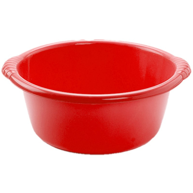Set van 2x stuks kunststof teiltjes-afwasbakken rond 10 liter rood