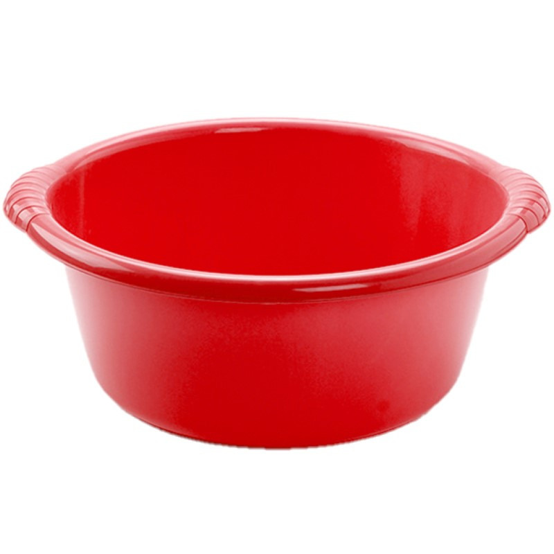 Set van 2x stuks kunststof teiltjes-afwasbakken rond 15 liter rood