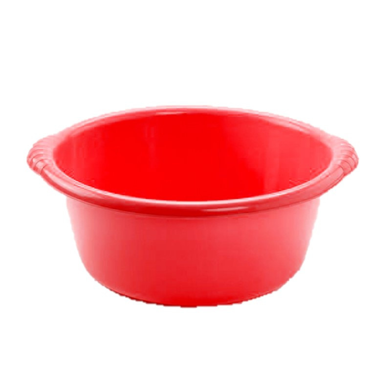 Set van 2x stuks kunststof teiltjes-afwasbakken rond 20 liter rood