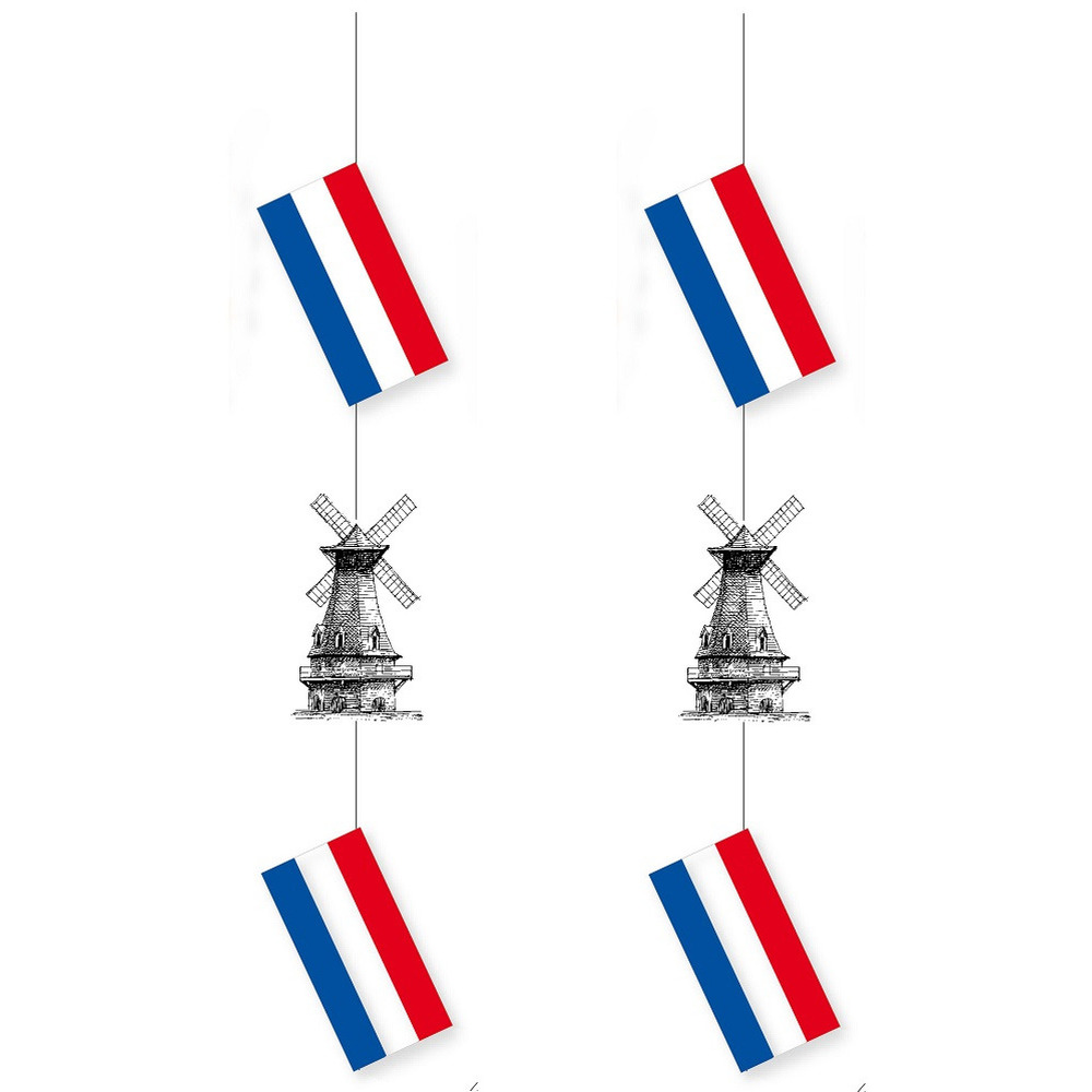 Set van 2x stuks Nederland-Holland thema slingers met molentjes