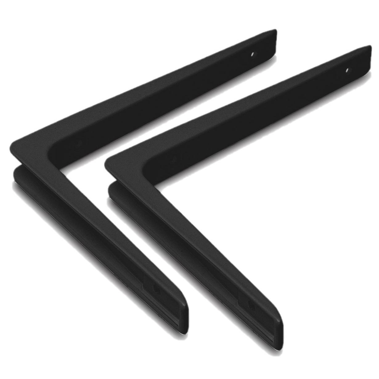 Set van 2x stuks planksteunen-plankdragers zwart gelakt aluminium 30 x 20 cm tot 80 kilo