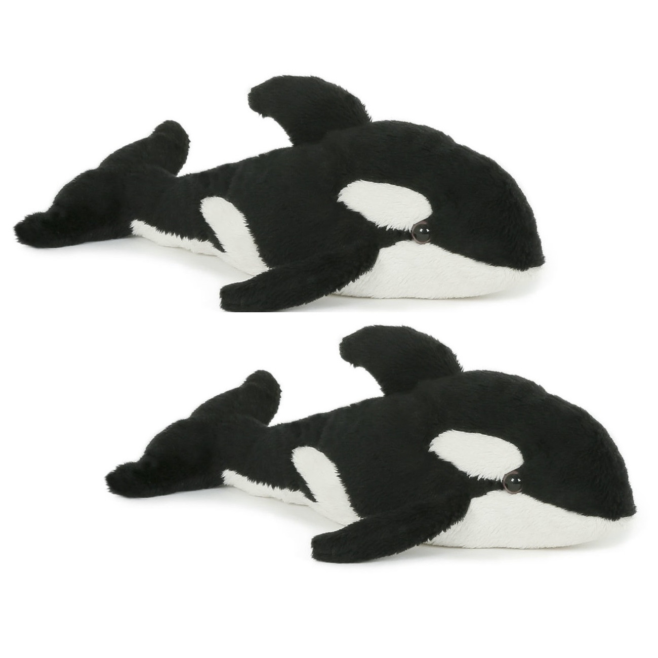 Set van 2x stuks pluche knuffel orka killer whale23 cm