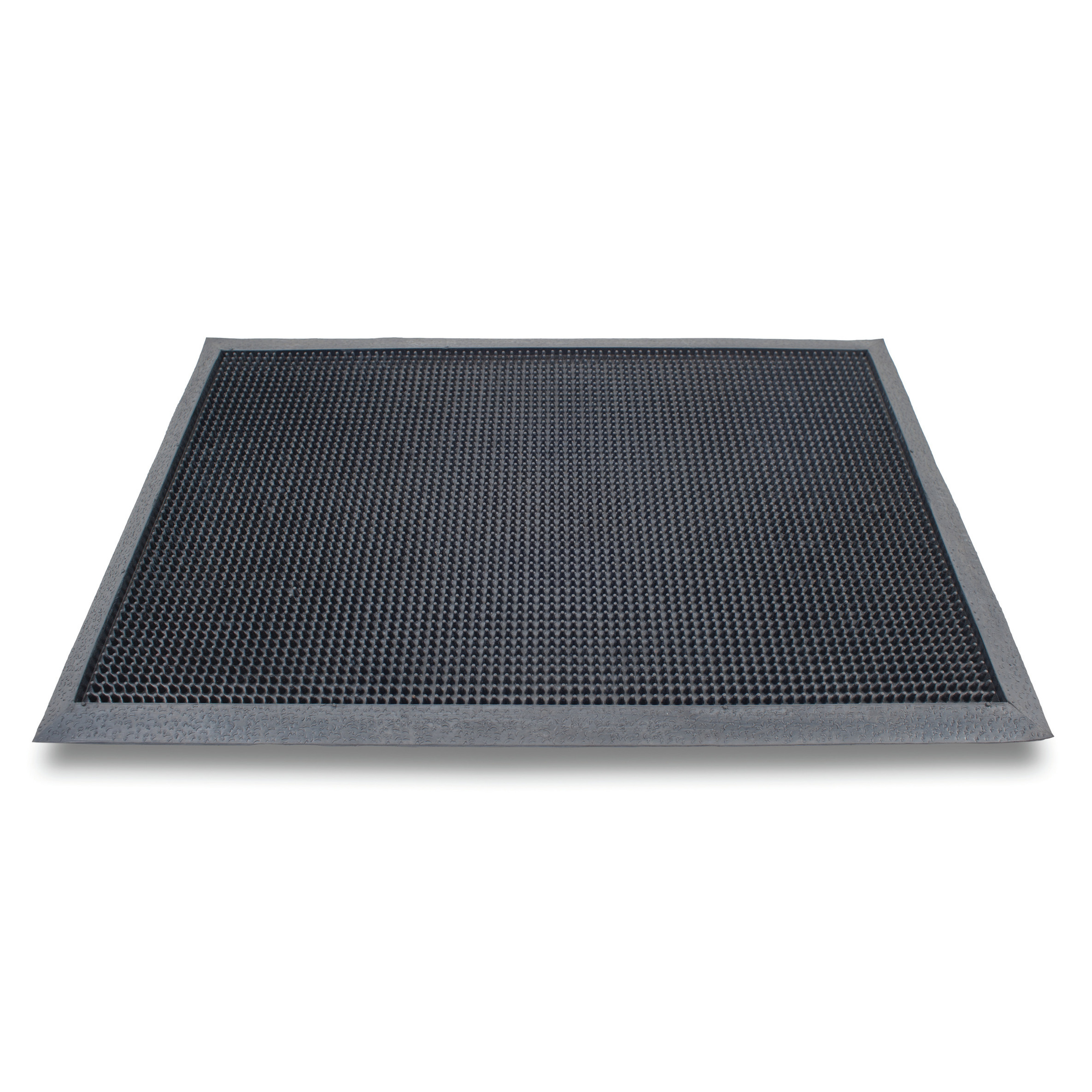 Set van 2x stuks rubberen antislip deurmatten-schoonloopmatten zwart 45 x 70 cm rechthoekig