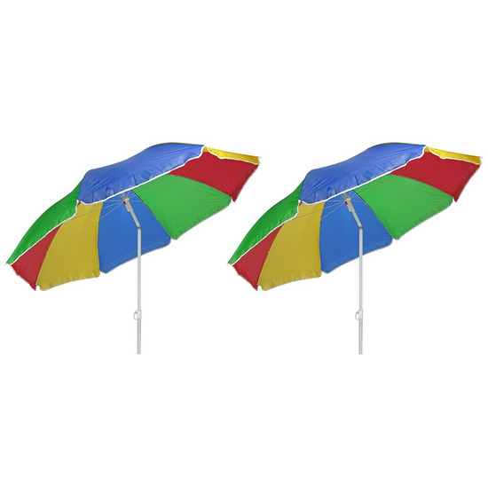 Set van 2x Voordelige regenboog parasol 180 cm
