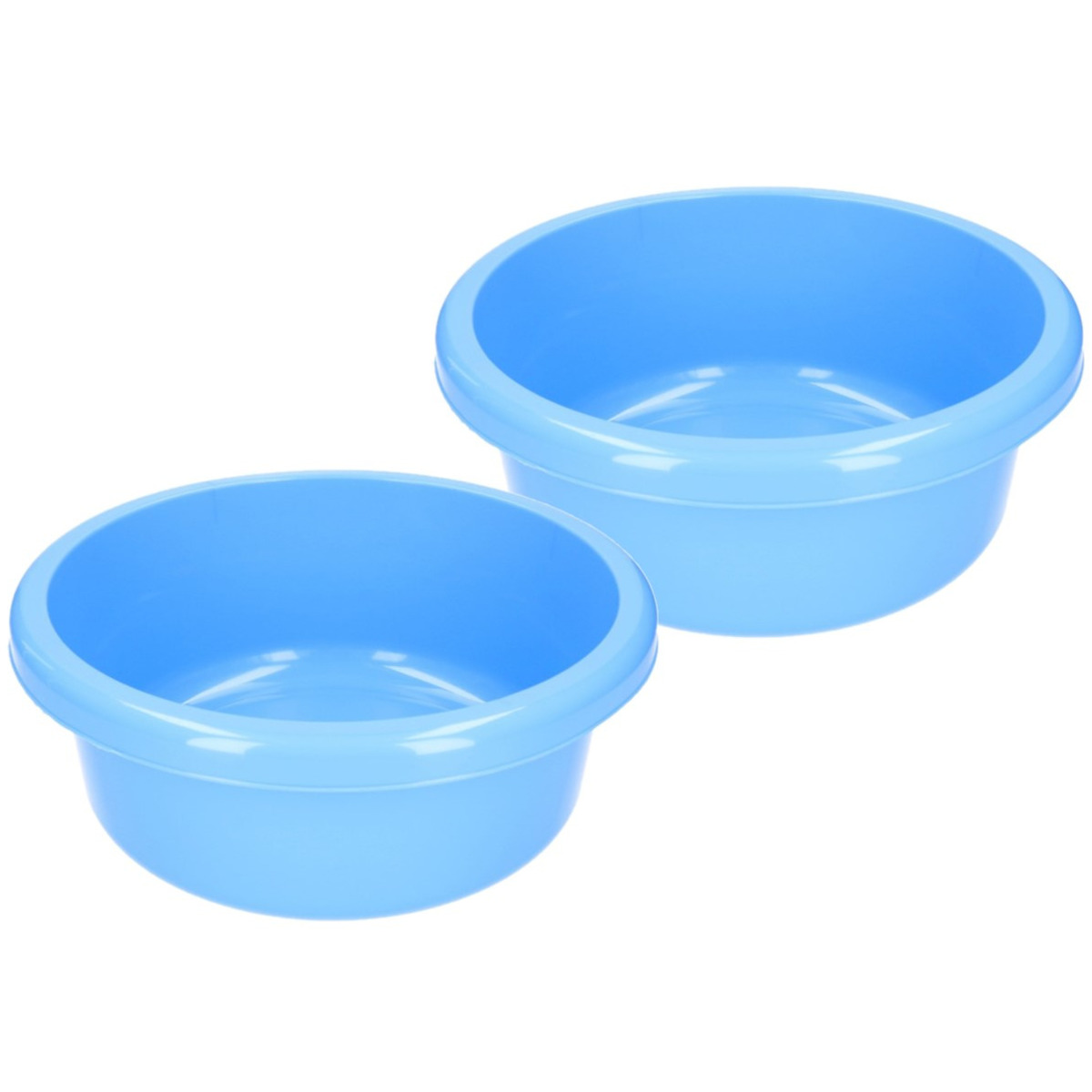 Set van 3x stuks camping afwasteilen-afwasbakken blauw rond 6,2 liter