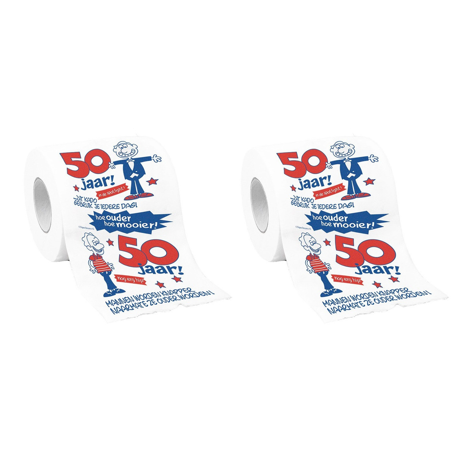 Set van 3x stuks rollen Toiletpapier man 50 jaar feestartikelen cadeau