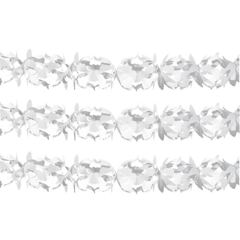 Set van 3x stuks witte bruiloft-huwelijk thema feest slingers van 6 meter