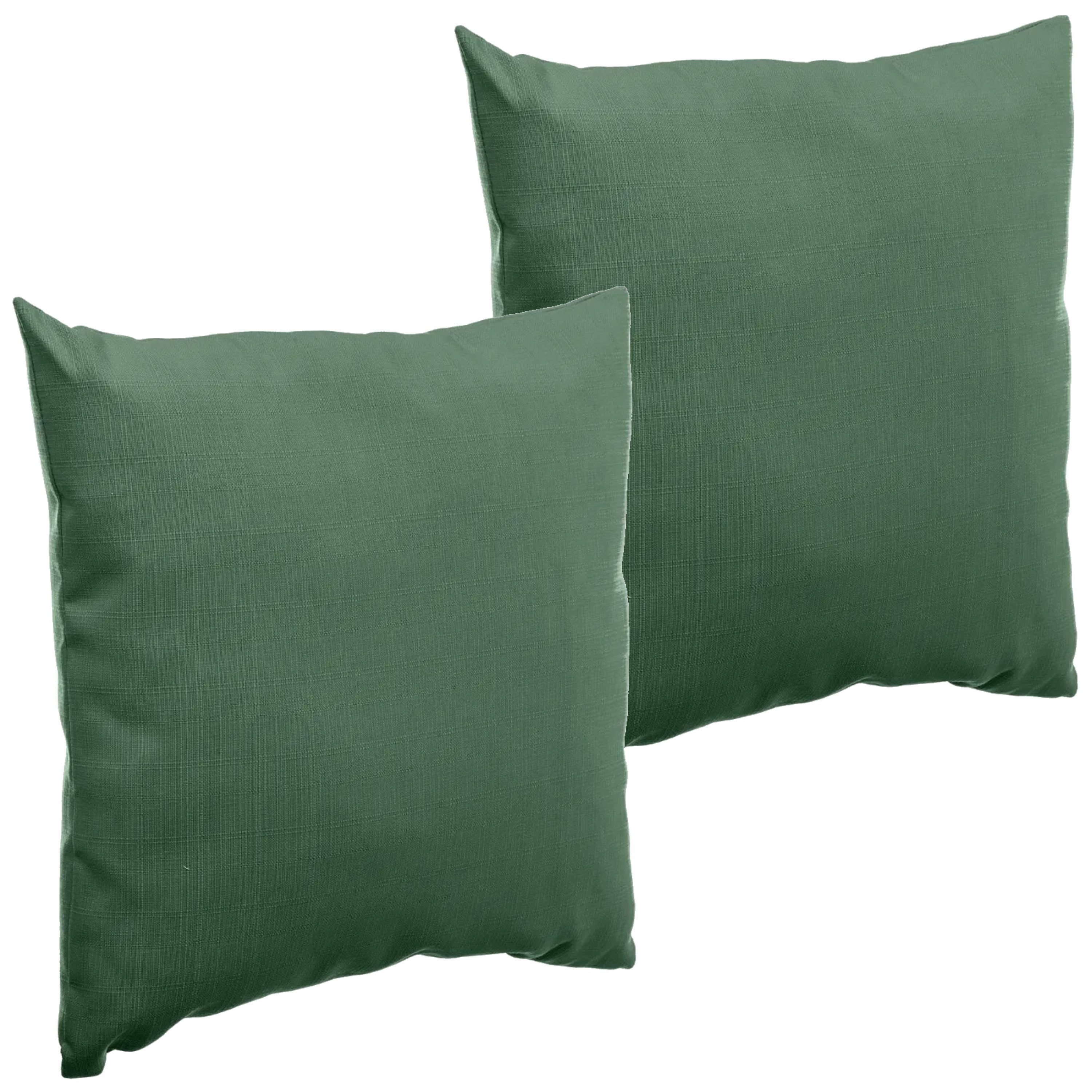 Set van 4x stuks bank-sier-tuin kussens voor binnen en buiten in de kleur olijf groen 40 x 40 x 10 c