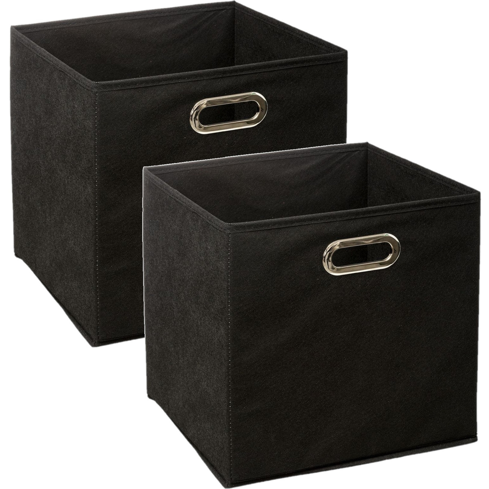 Set van 4x stuks opbergmand-kastmand 29 liter zwart linnen 31 x 31 x 31 cm