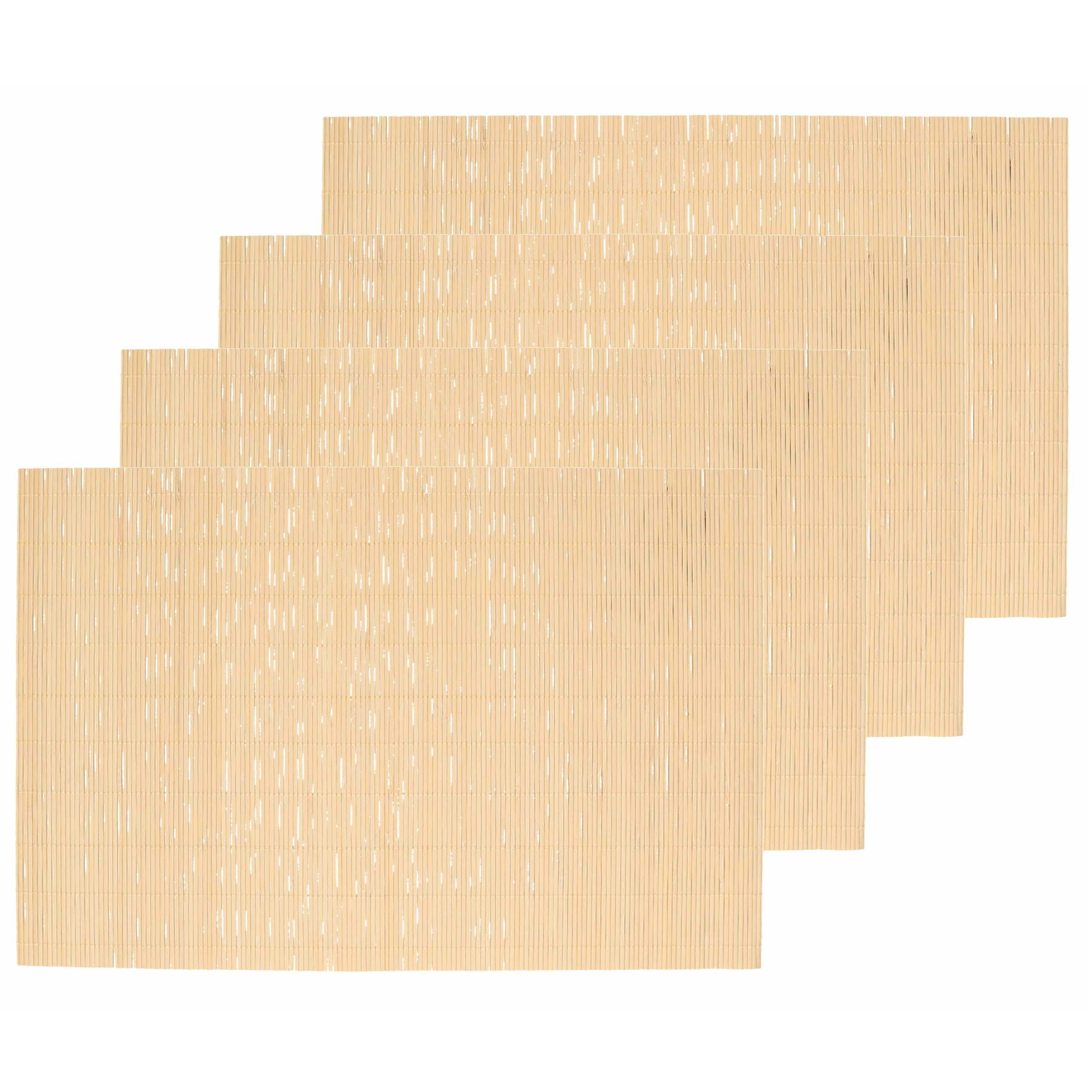 Set van 4x stuks placemats naturel bamboe 45 x 30 cm