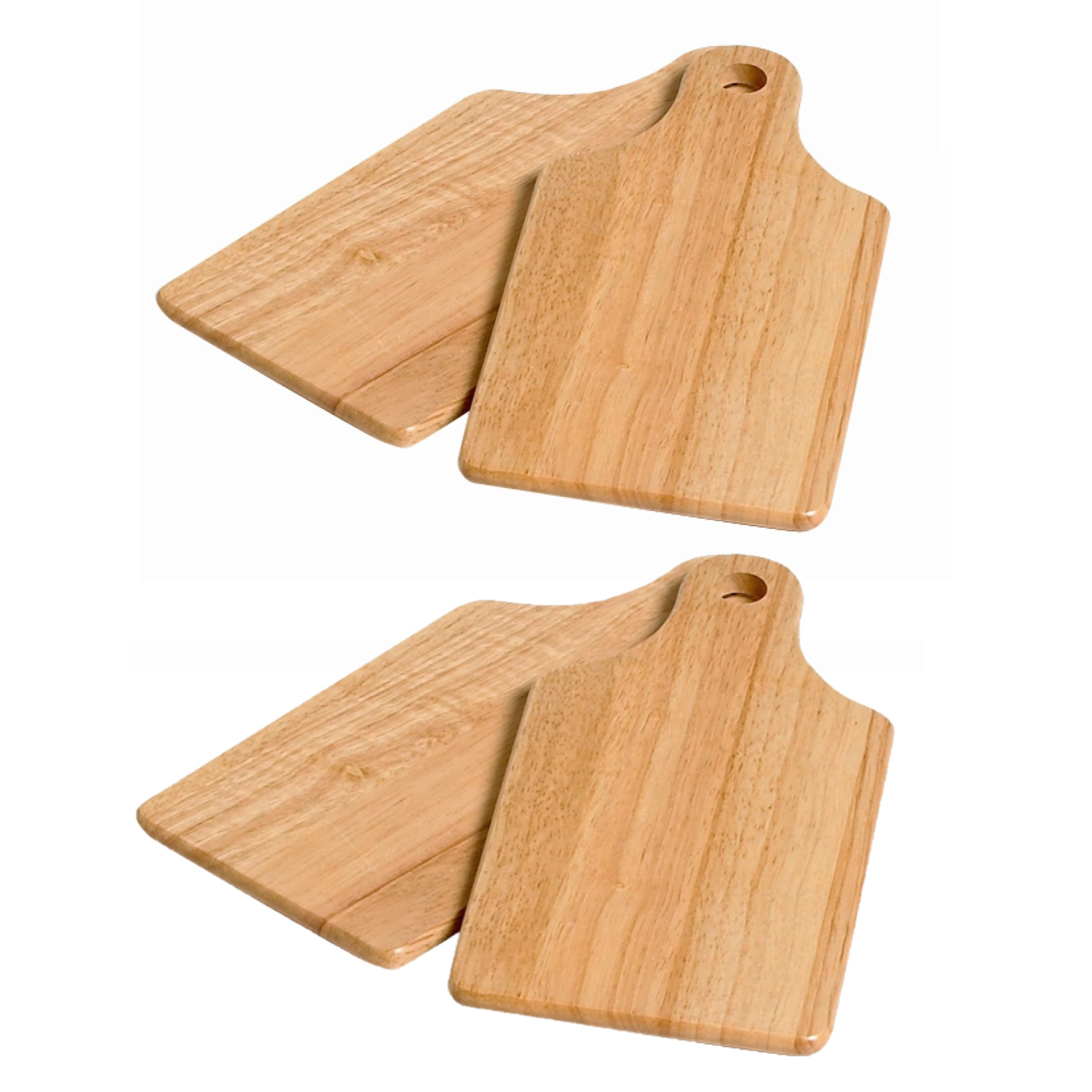 Set van 4x stuks snijplanken-serveerplanken-broodplanken van hout 28 x 14 cm