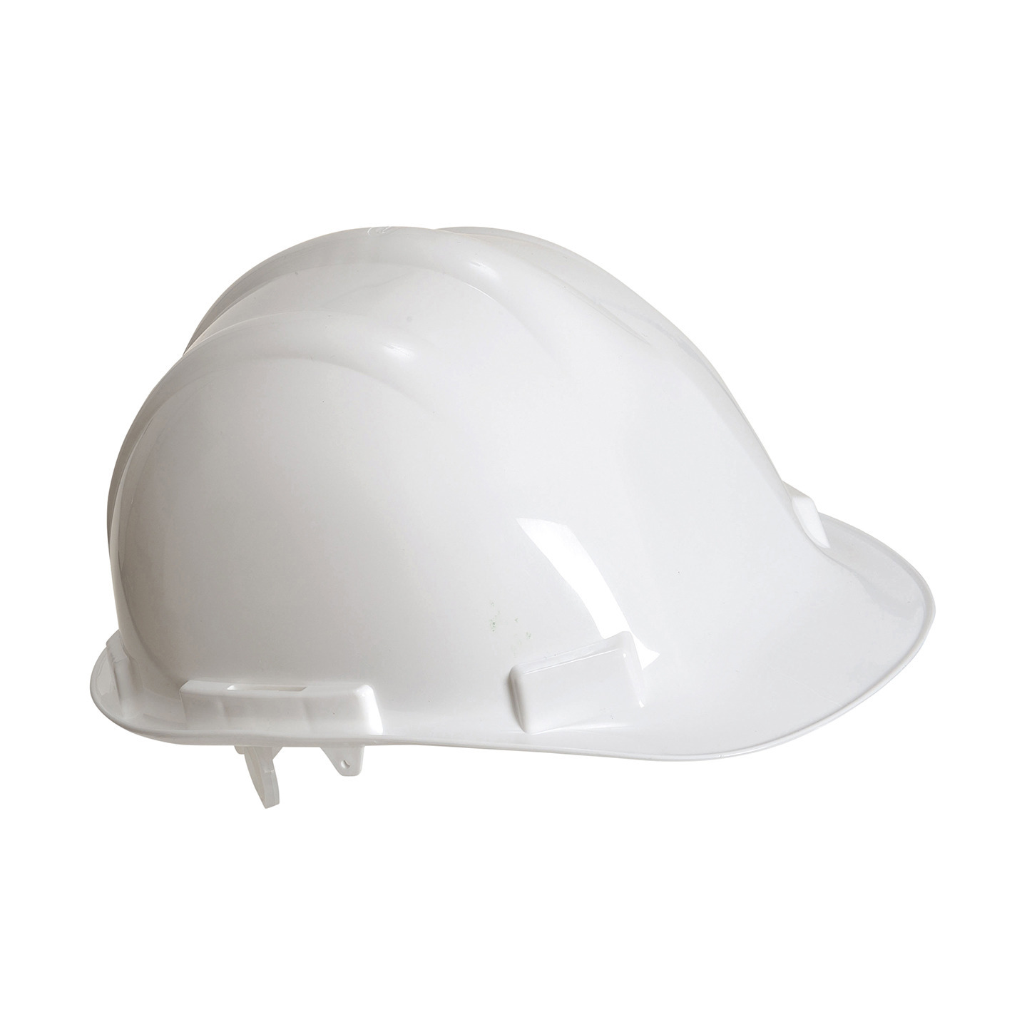 Set van 4x stuks veiligheidshelmen-bouwhelmen hoofdbescherming wit verstelbaar 55-62 cm