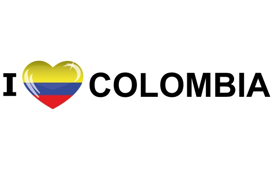 Set van 5x stuks i Love Colombia sticker 19.6 x 4.2 cm