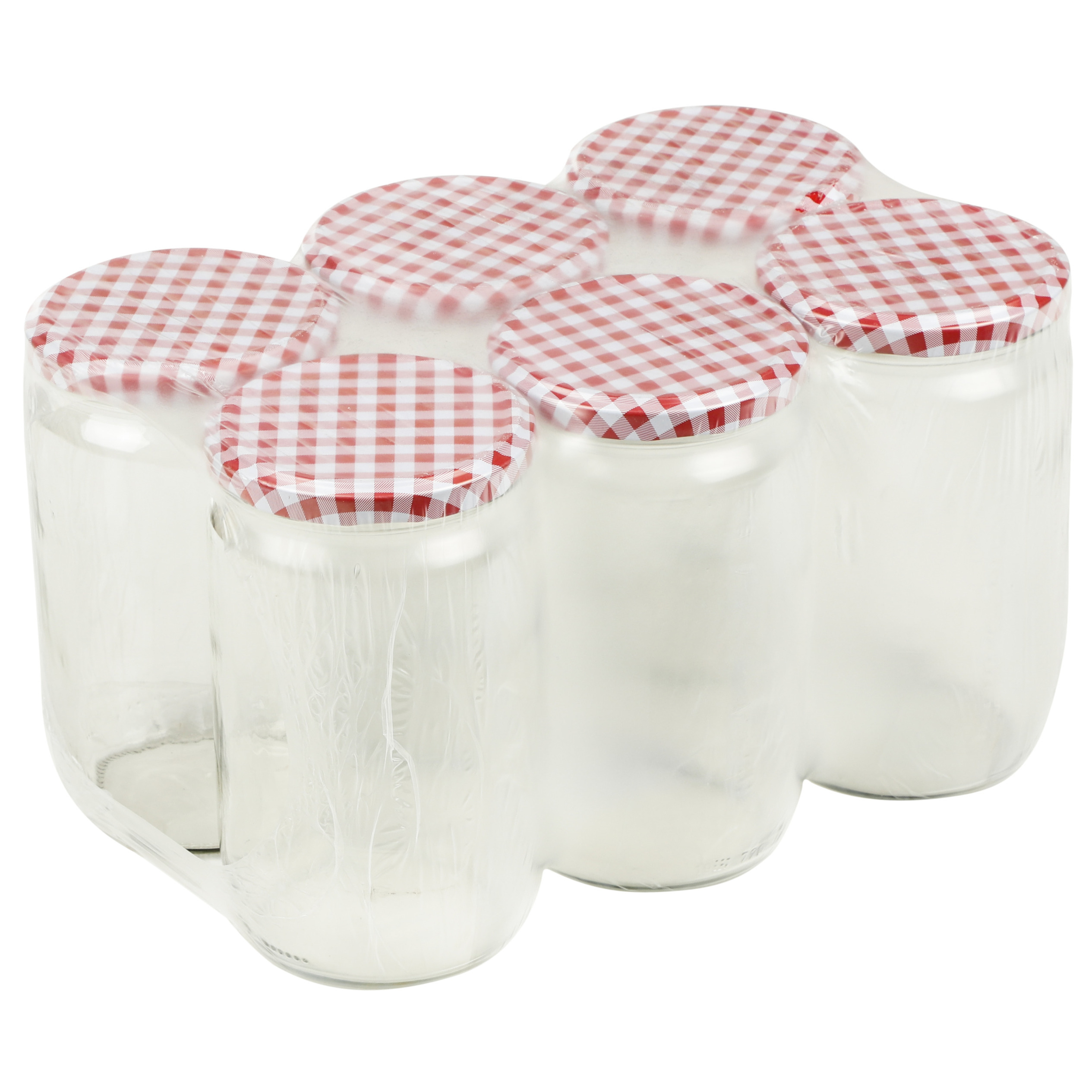 Set van 6 stuks glazen weckpotten-inmaakpotten met schroefdop 720 ml