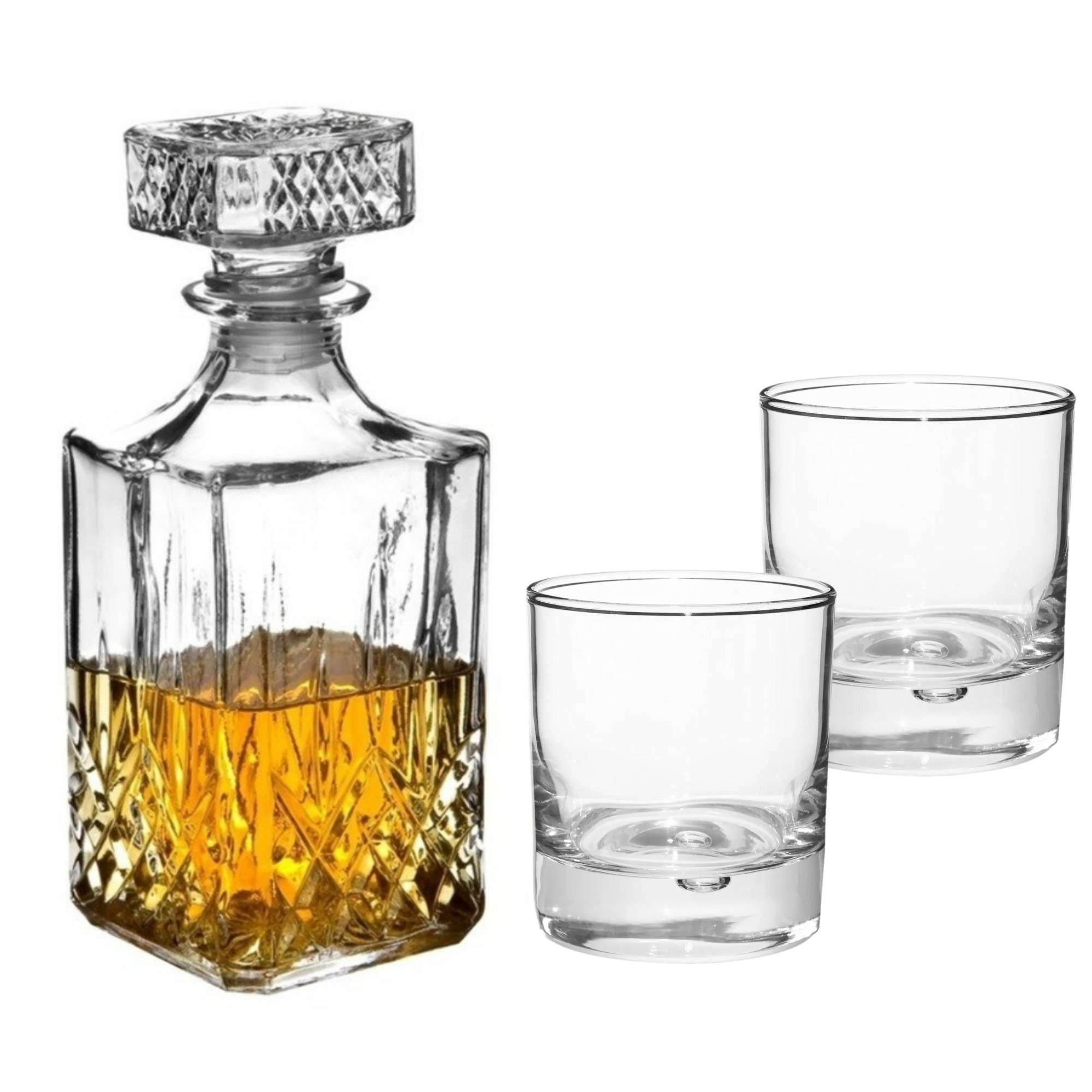Set van 6x luxe drinkglazen-whiskyglazen 300 ml met karaf Noblesse 1 liter