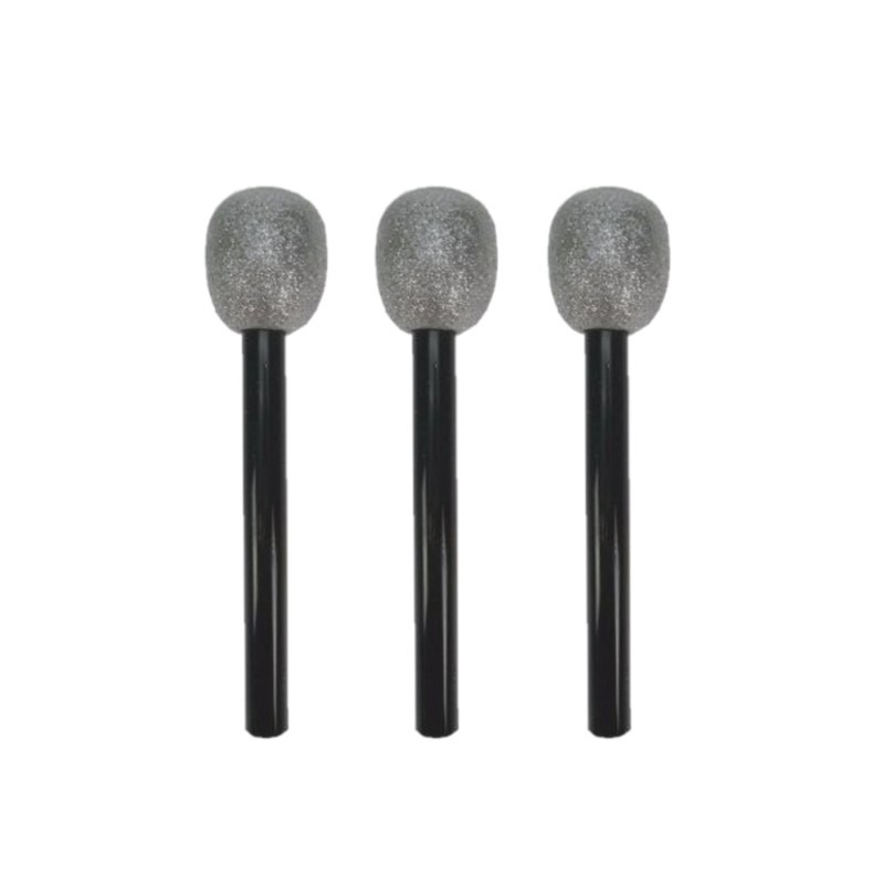 Set van 6x nep microfoons zwart-zilver 30 cm