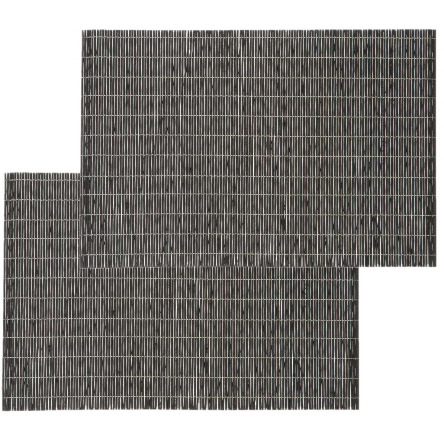 Set van 6x stuks placemats zwart bamboe 45 x 30 cm