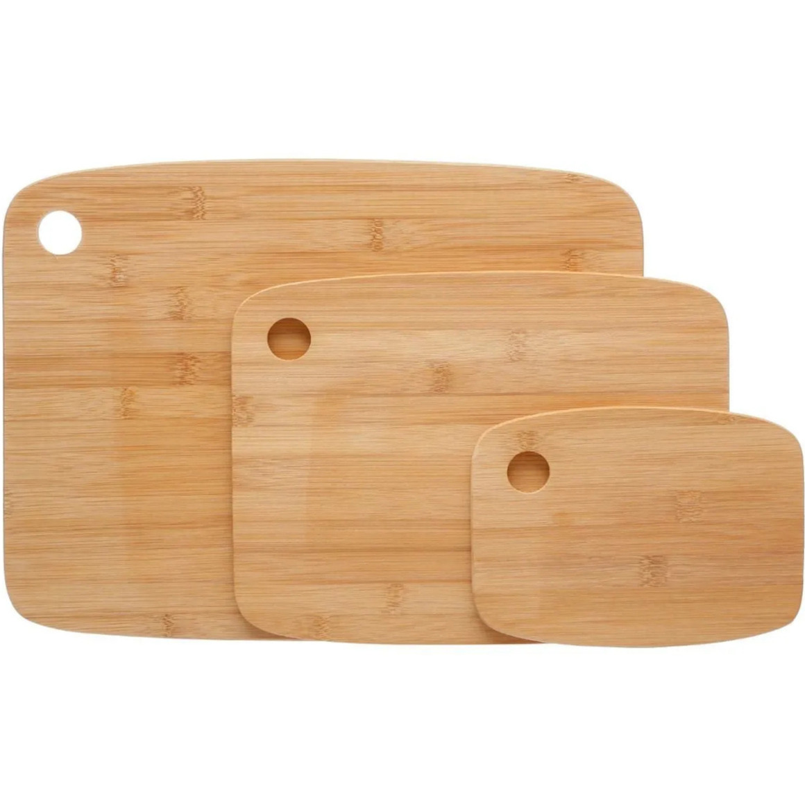 Set van 6x stuks snijplanken 19-29-37 cm van bamboe hout