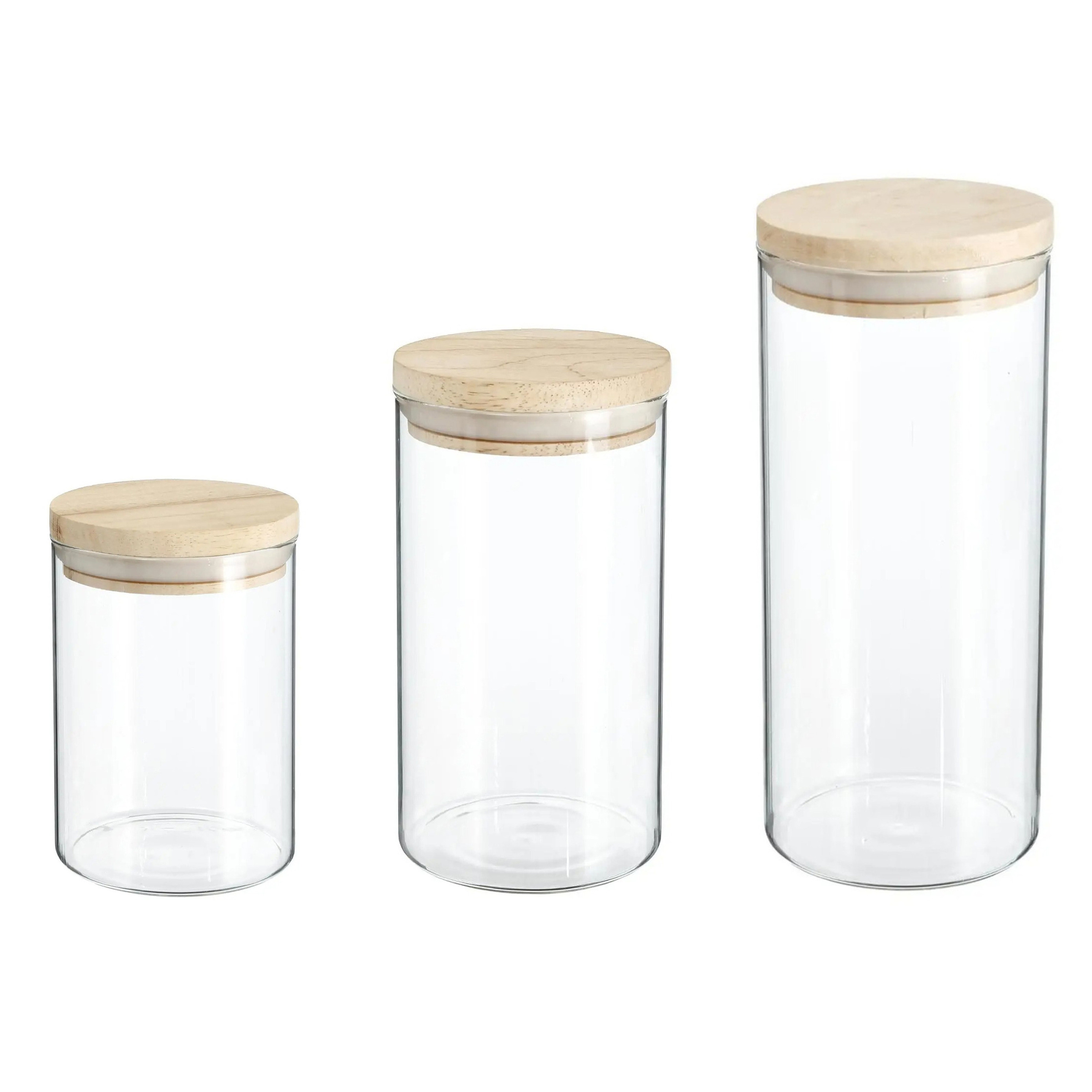 Set van 8x keuken voorraadbussen-potten glas 0.6-1.0-1.3 Liter inhoud