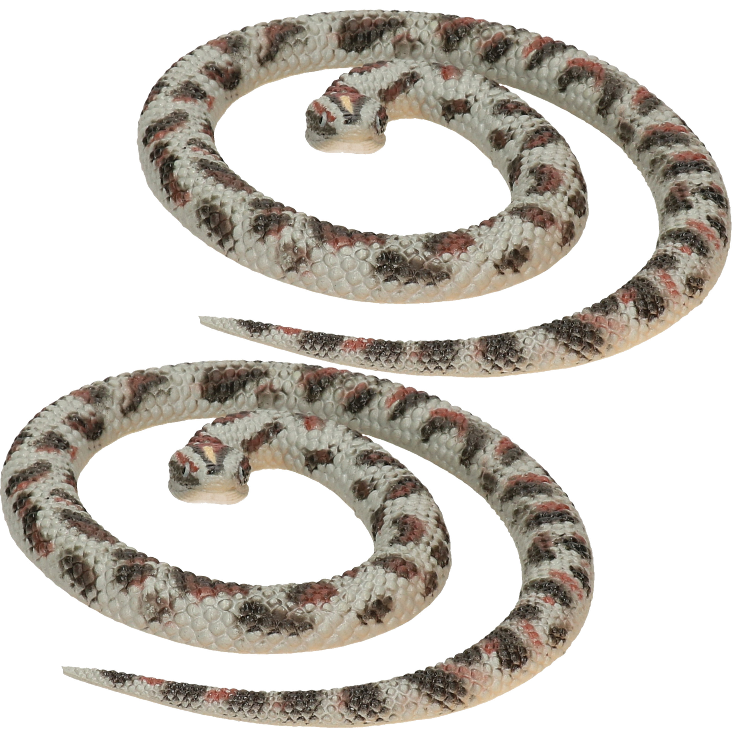 Setje van 2x rubberen nep-namaak slangen van 65 cm