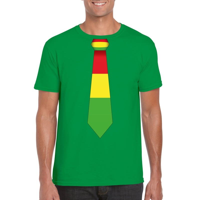 Shirt met rood-geel-groene Limburg stropdas groen heren