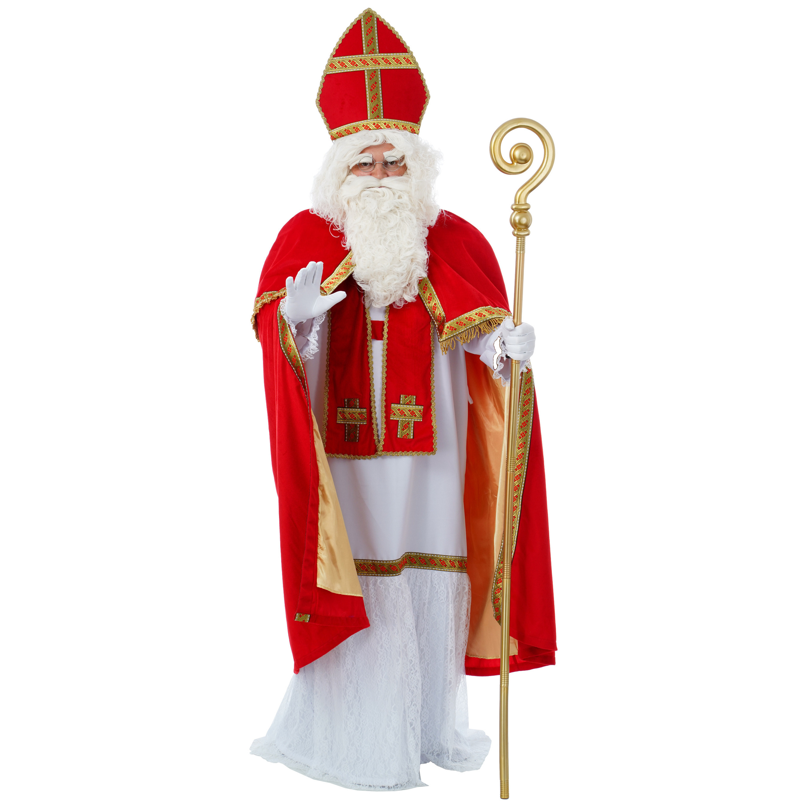 Sinterklaas kostuum 5-delig polyesterfluweel voor volwassenen