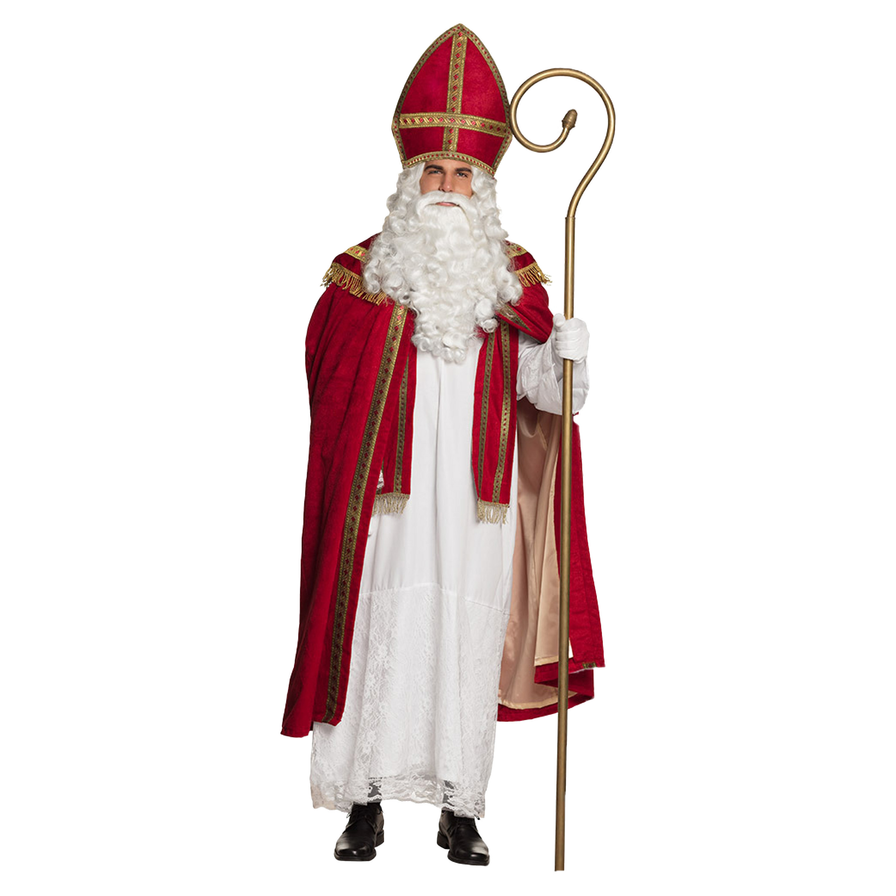 Sinterklaas kostuum inclusief witte handschoenen kort