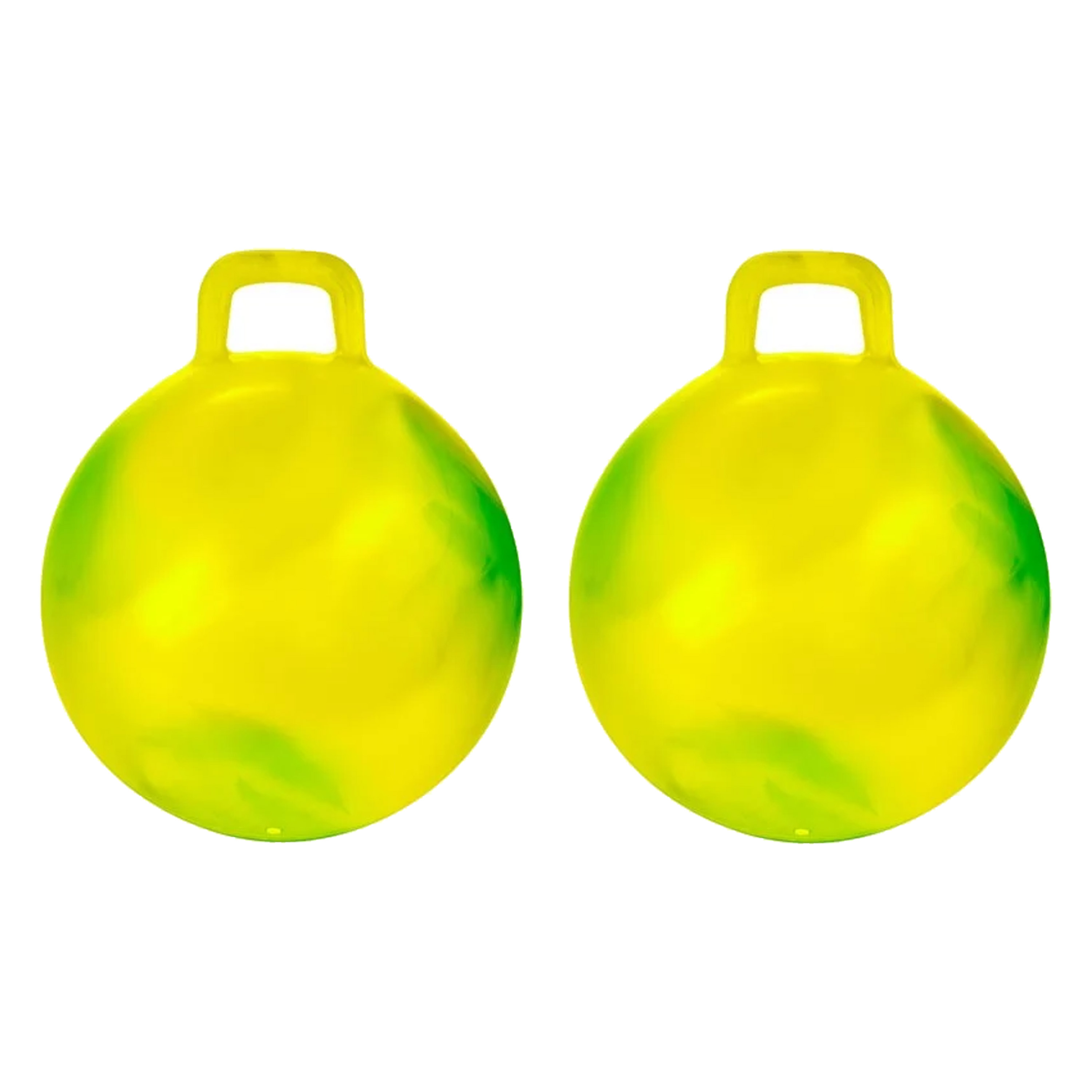 Skippybal marble 2x geel-groen D45 cm buitenspeelgoed voor kinderen