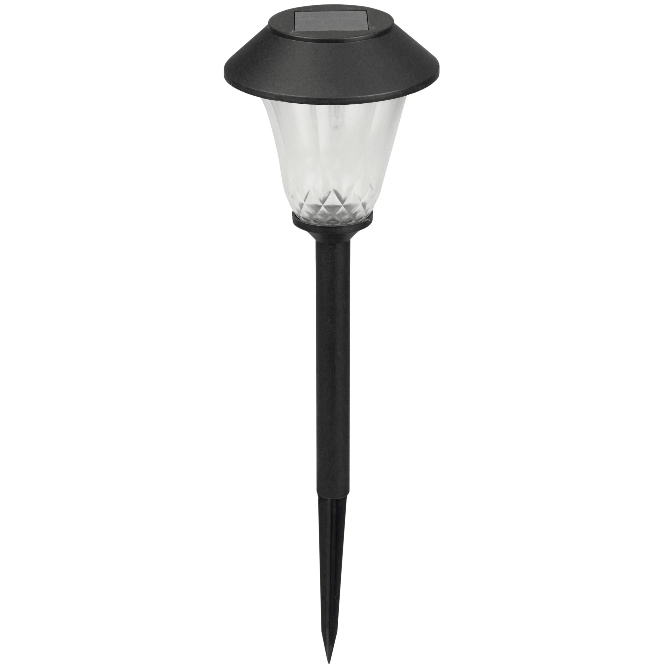 Solar tuinlamp 1x zwart LED Softtone effect oplaadbaar D12 x H42 cm