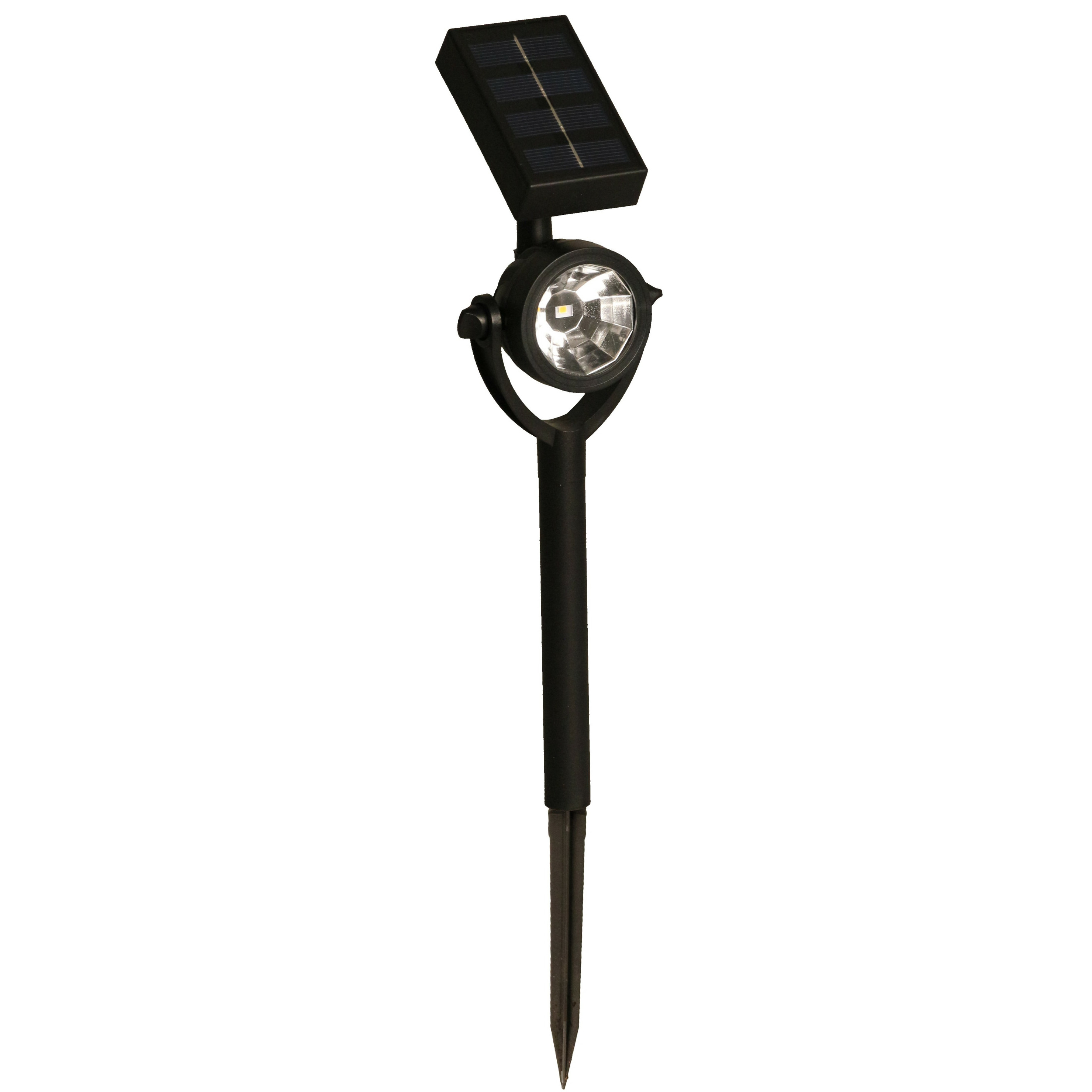 Solar tuinlamp-spotlamp 1x zwart LED Softtone effect oplaadbaar L8 x B5,5 x H35 cm