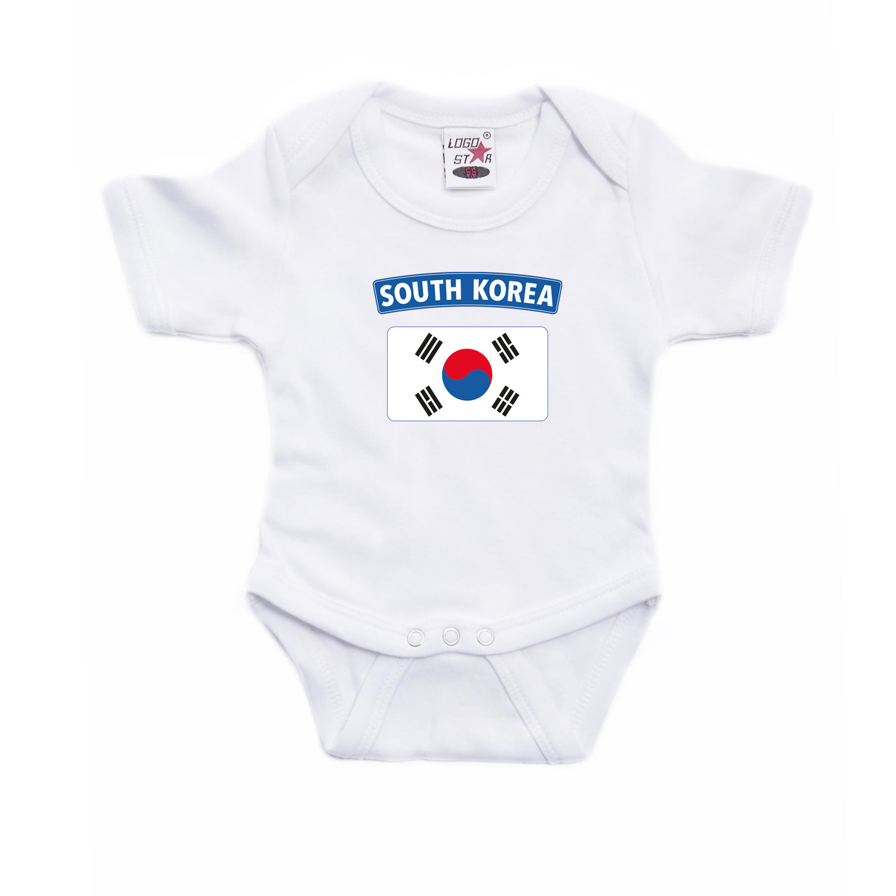 South-Korea-Zuid-Korea landen rompertje met vlag wit voor babys