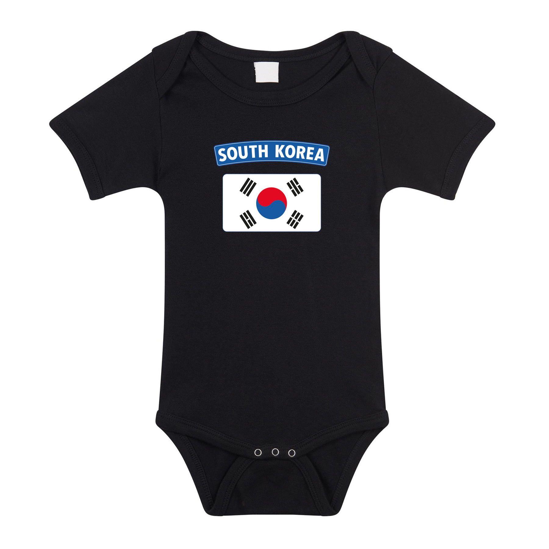 South-Korea-Zuid-Korea landen rompertje met vlag zwart voor babys
