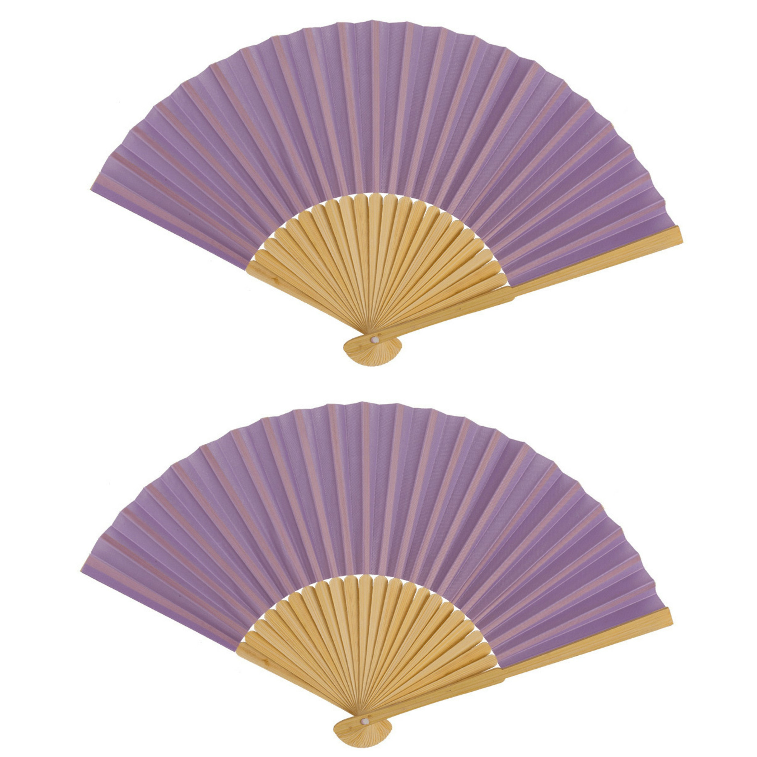 Spaanse handwaaier 4x special colours lavendel bamboe-papier 21 cm