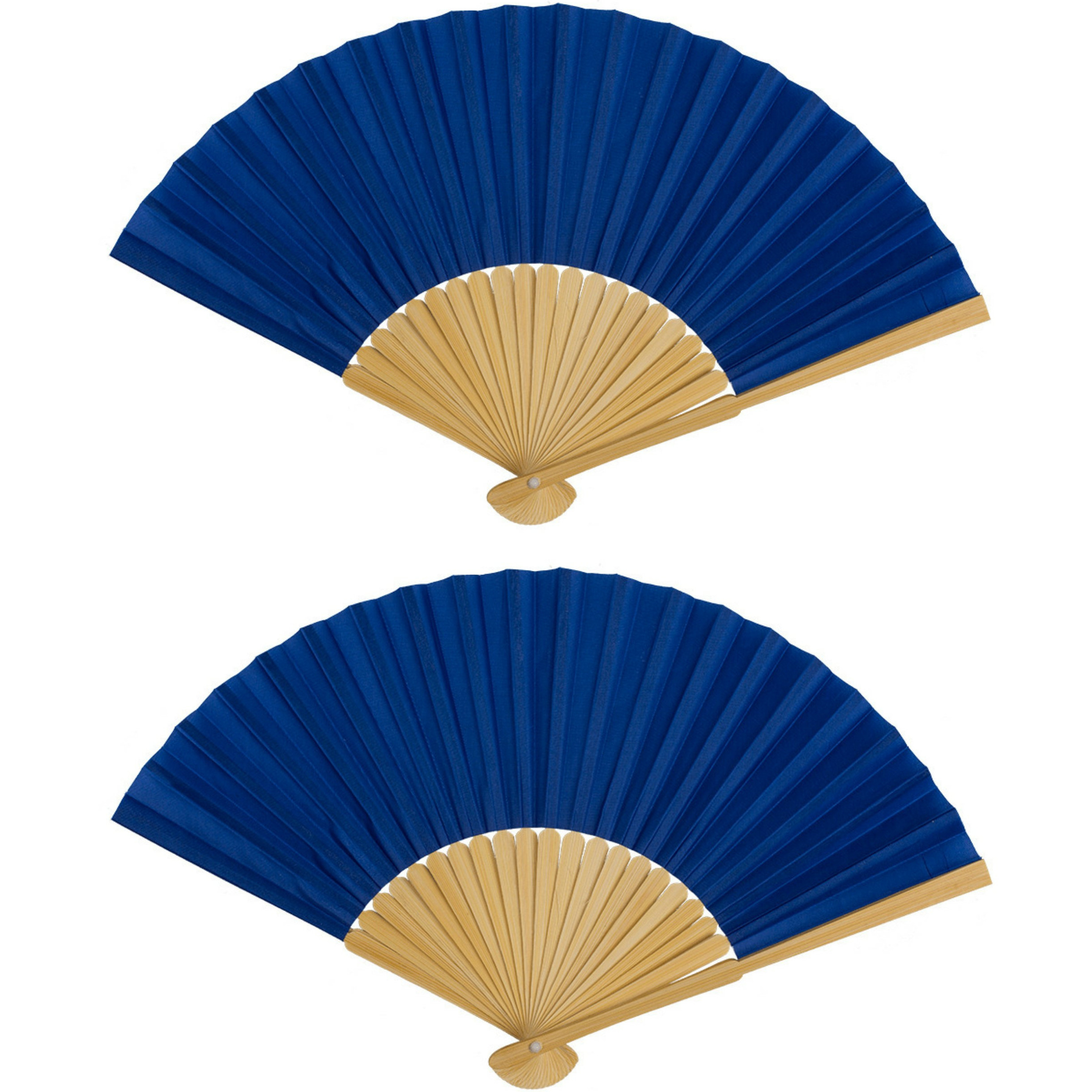 Spaanse handwaaier 4x special colours nachtblauw bamboe-papier 21 cm