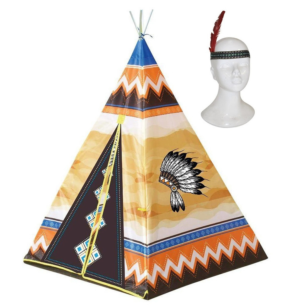 Speelgoed indianen wigwam tipi tent 130 cm inclusief indianentooi