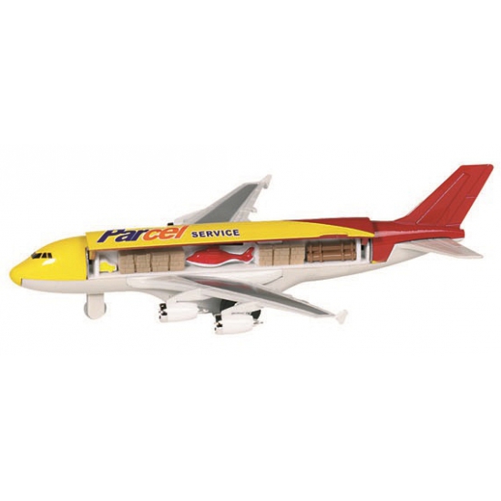 Speelgoed vliegtuigje geel-rood