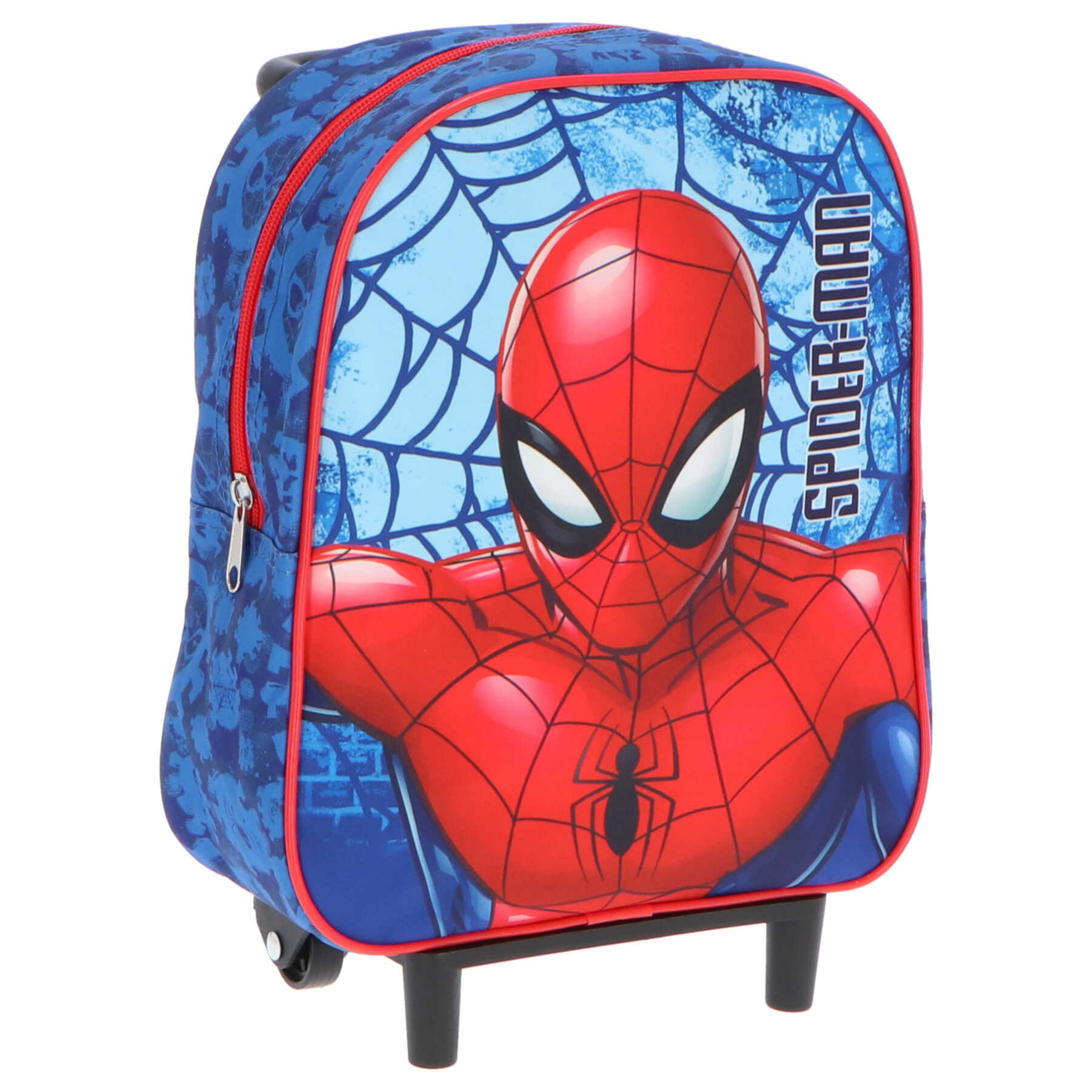 Spiderman koffer op wieltjes blauw 28 cm voor kinderen