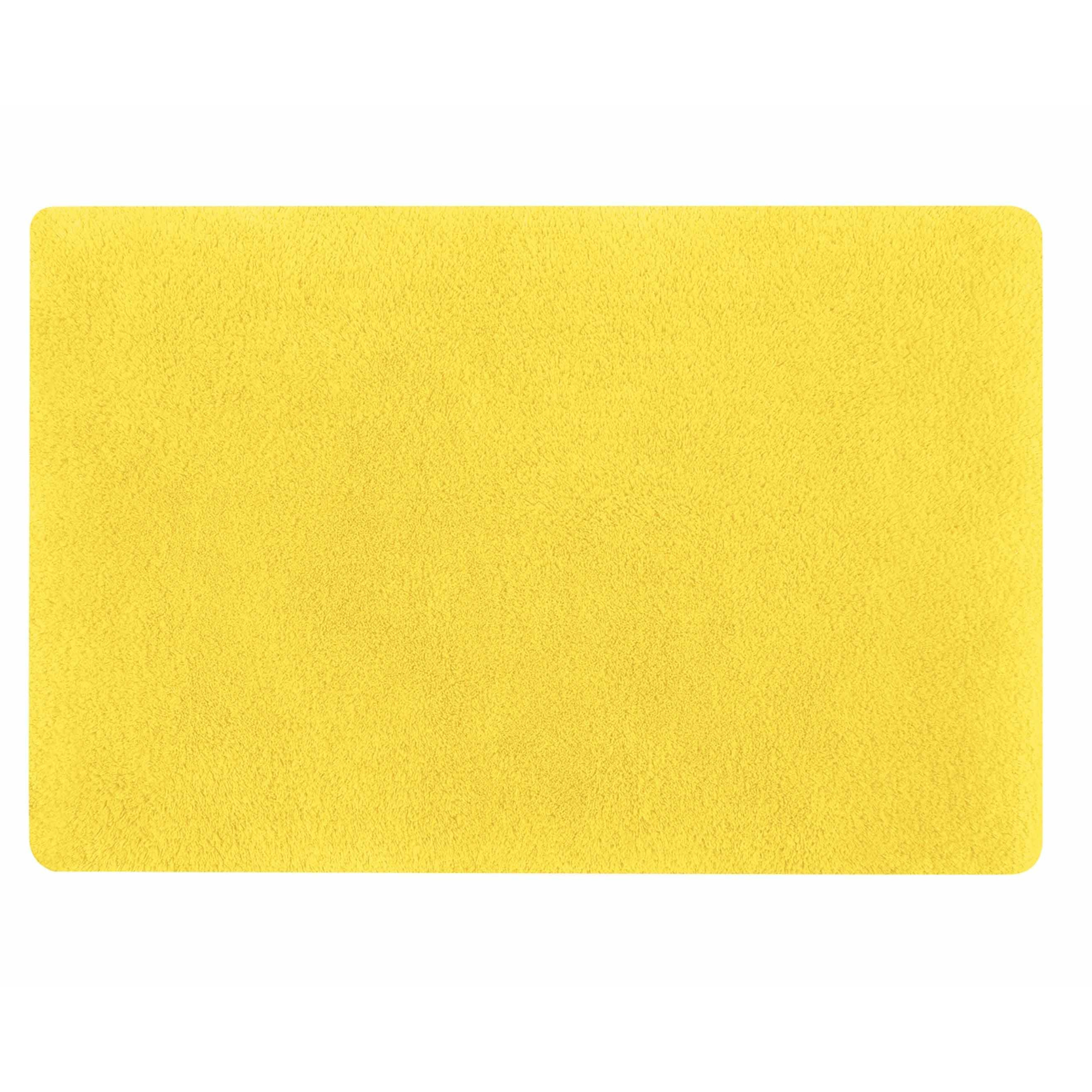 Spirella badkamer vloer kleedje-badmat tapijt hoogpolig en luxe uitvoering geel 50 x 80 cm Microfibe
