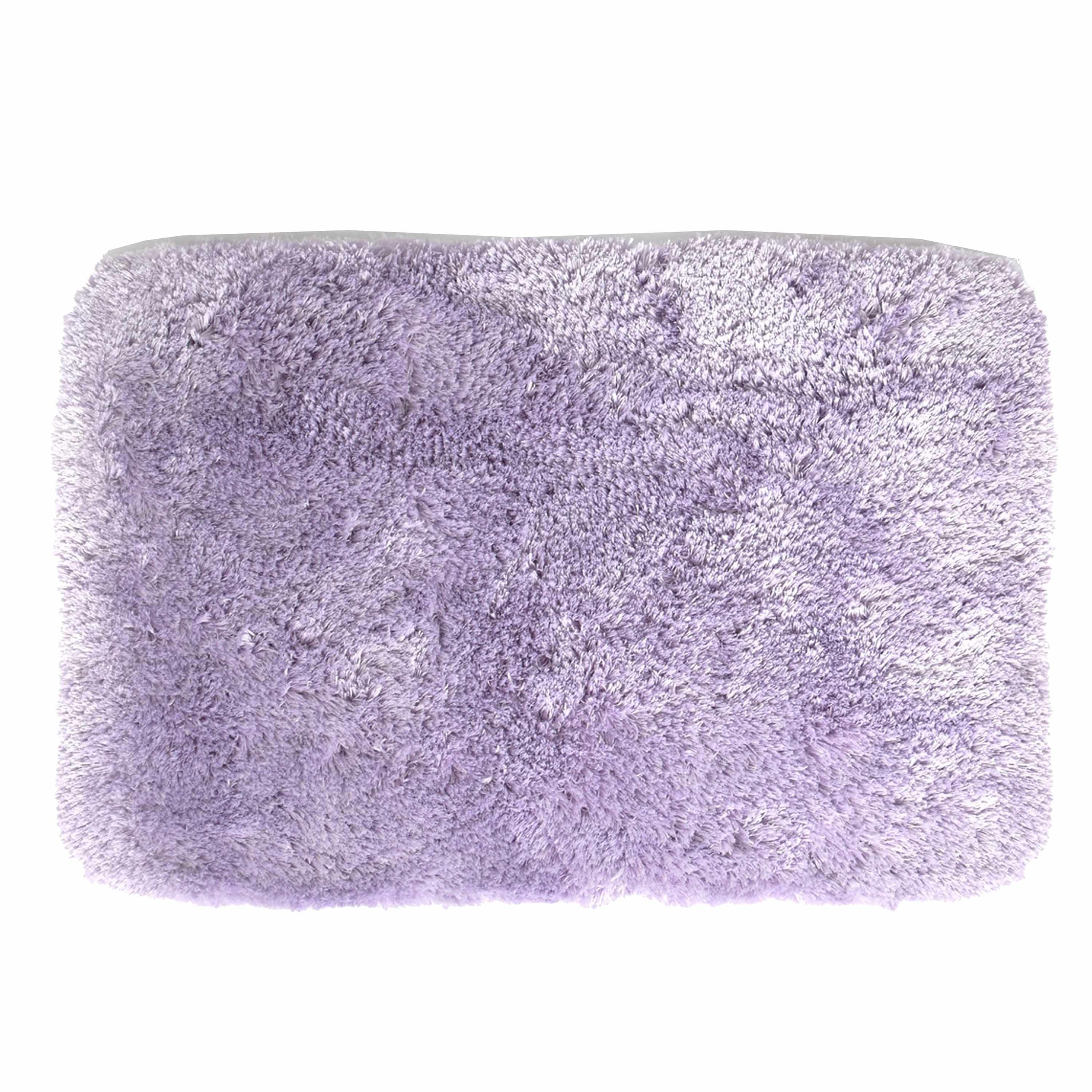 Spirella badkamer vloer kleedje-badmat tapijt hoogpolig en luxe uitvoering lila paars 40 x 60 cm Mic