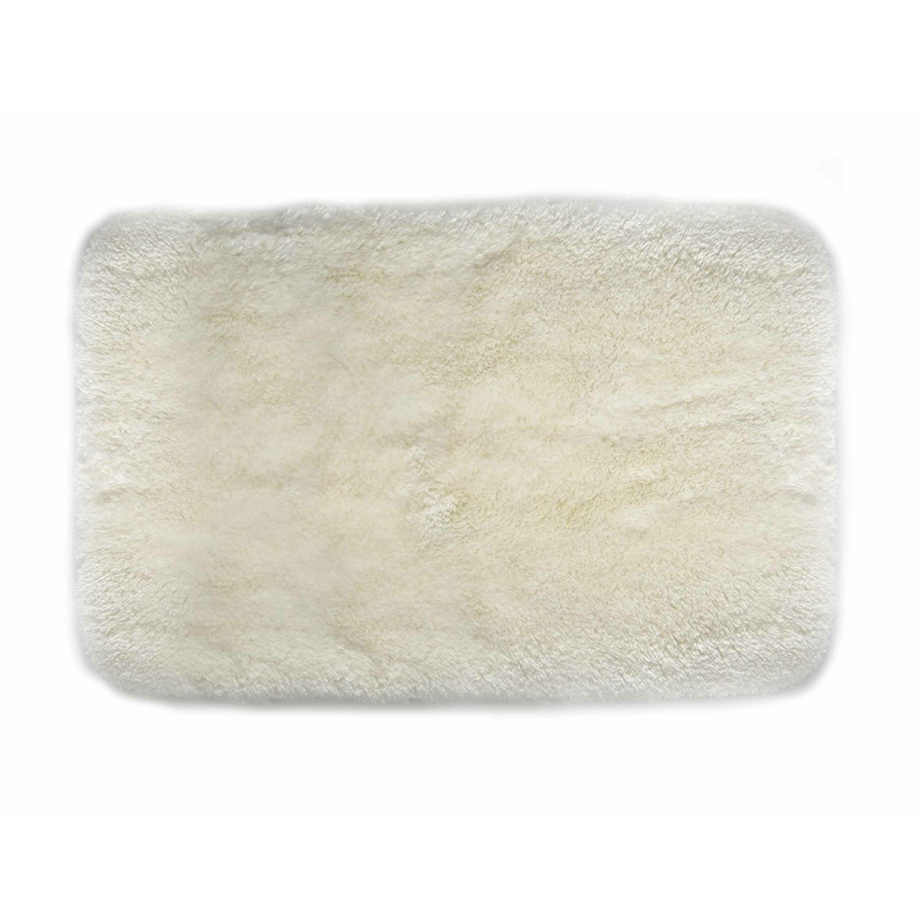 Spirella badkamer vloer kleedje-badmat tapijt hoogpolig en luxe uitvoering wit 40 x 60 cm Microfiber