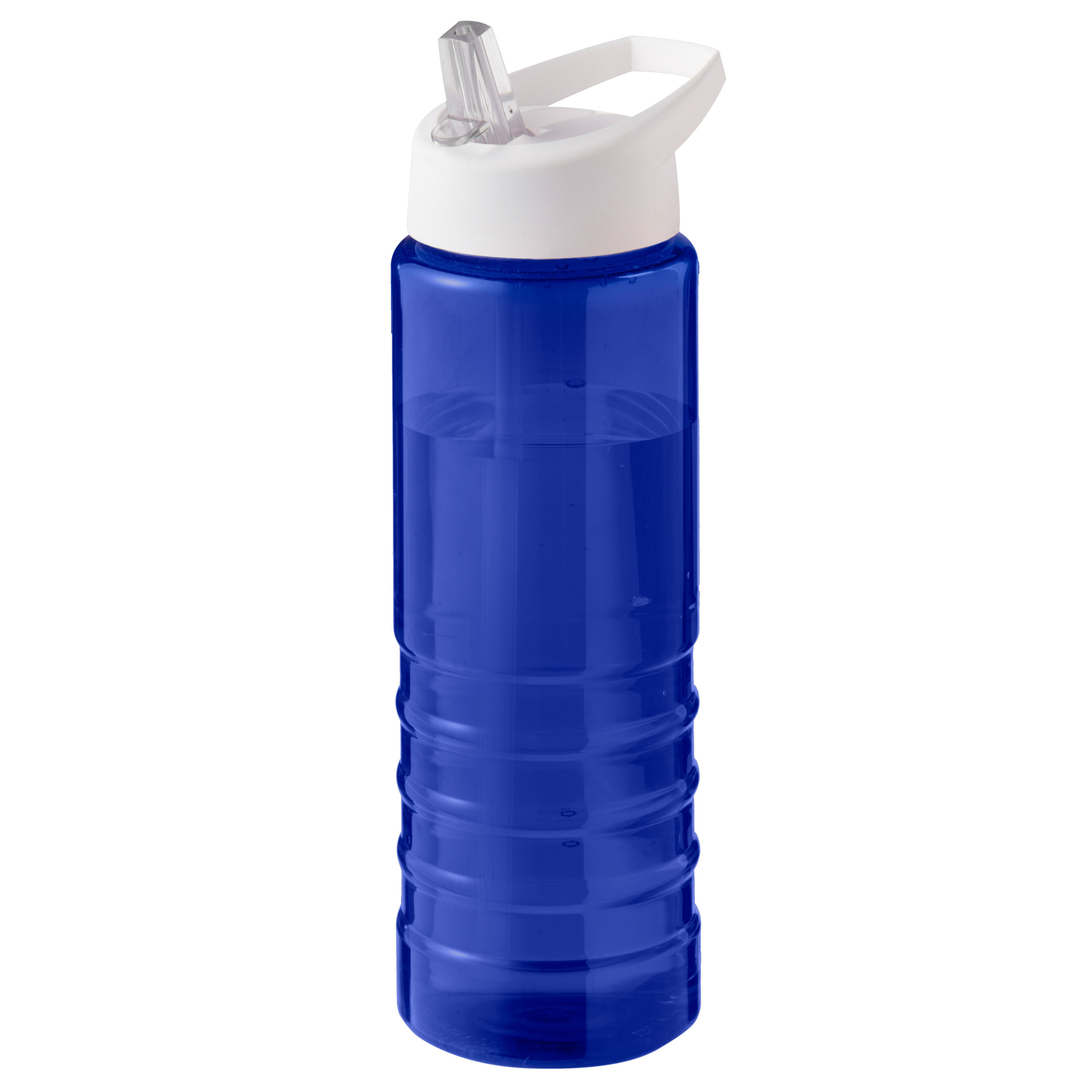 Sport bidon Hi-eco gerecycled kunststof drinkfles-waterfles blauw-wit 750 ml
