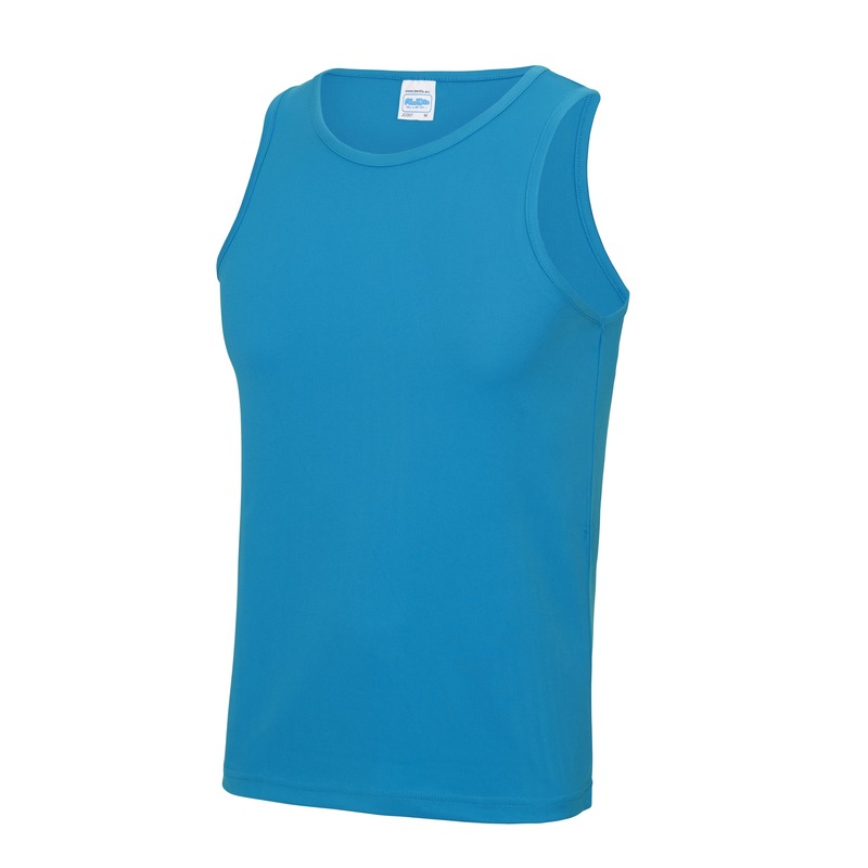 Sportkleding sneldrogende mouwloze shirts blauw voor mannen/heren