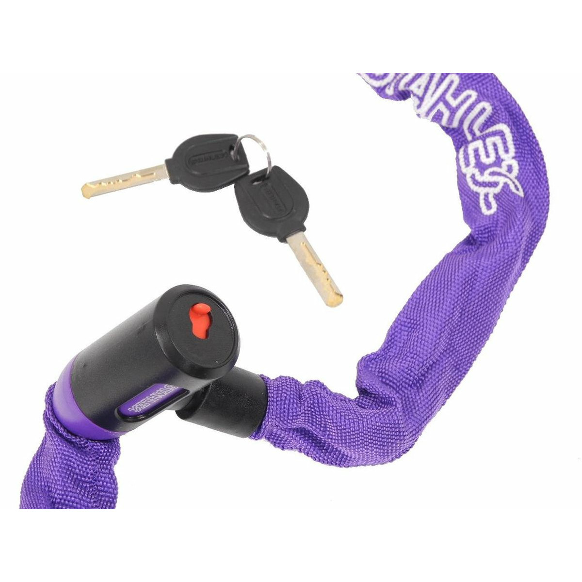 Stahlex Kettingslot paars 120 cm 2 sleutels scooter-fiets kabelslot