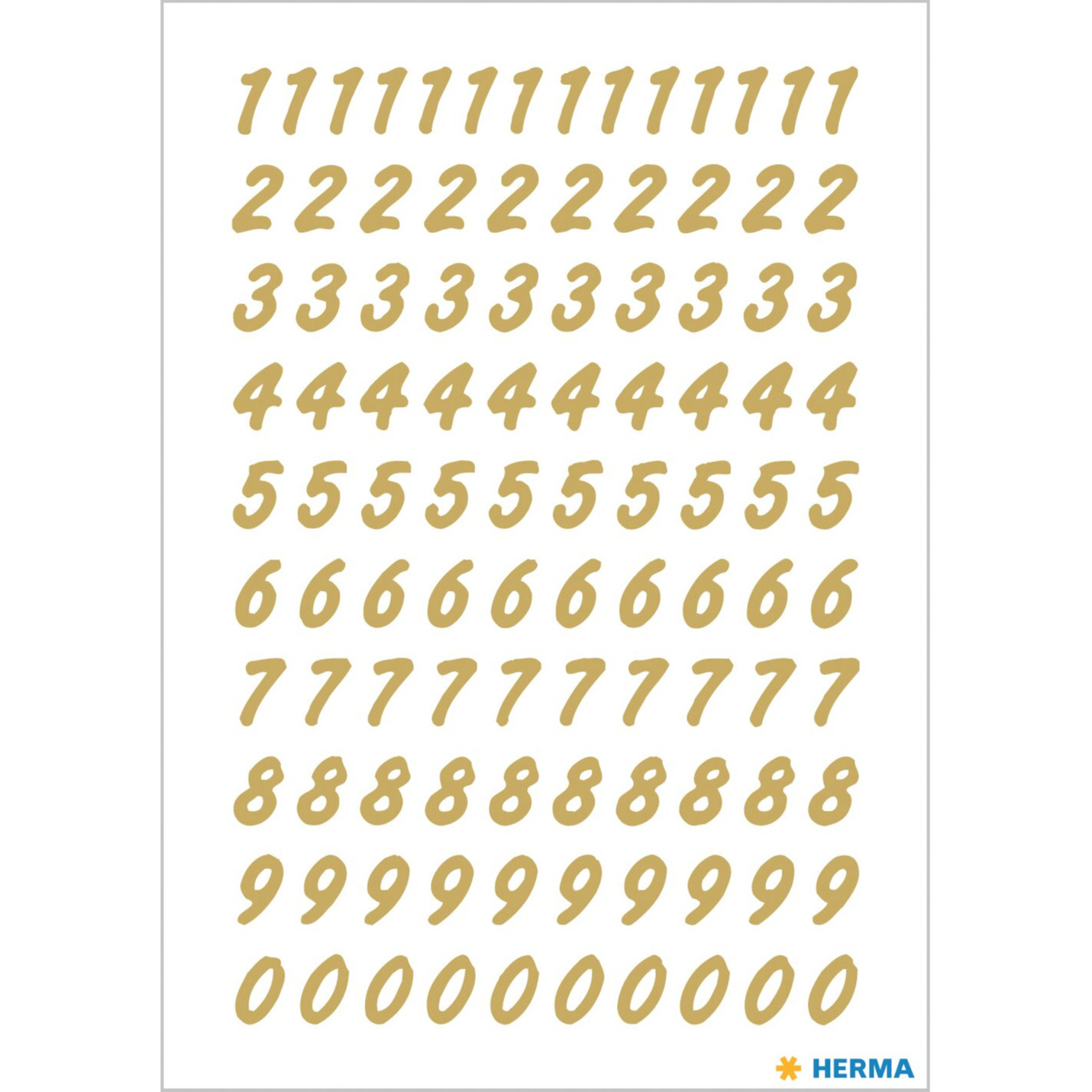 Stickervellen 208x plak cijfers-getallen 0-9 goud-transparant 8 mm