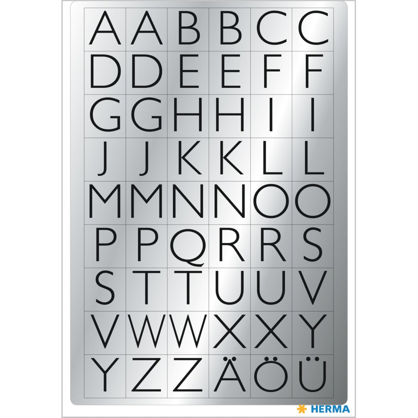 Stickervelletjes met 216x stuks alfabet plak letters zwart-zilver 13x12 mm