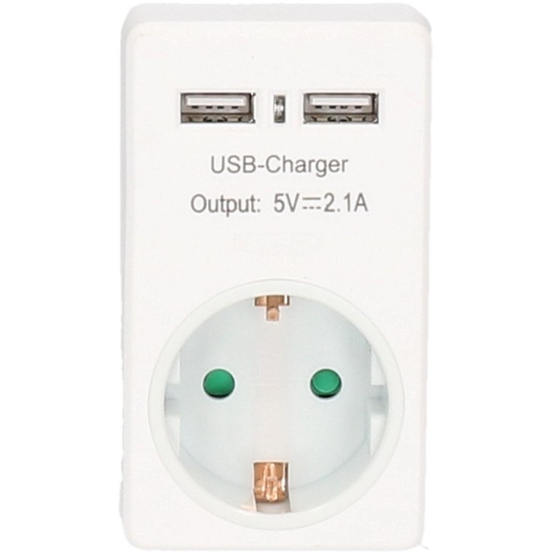 Stopcontact met 2x USB oplader-snel lader