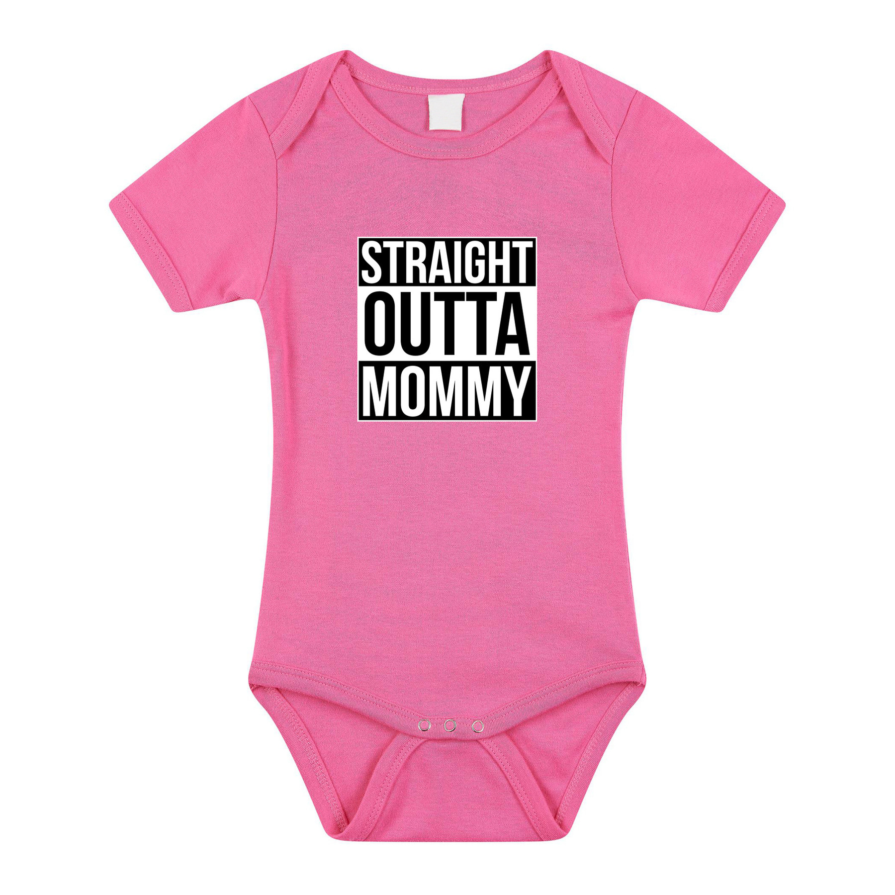 Straight outta mommy geboorte cadeau-kraamcadeau romper roze voor babys-meisjes