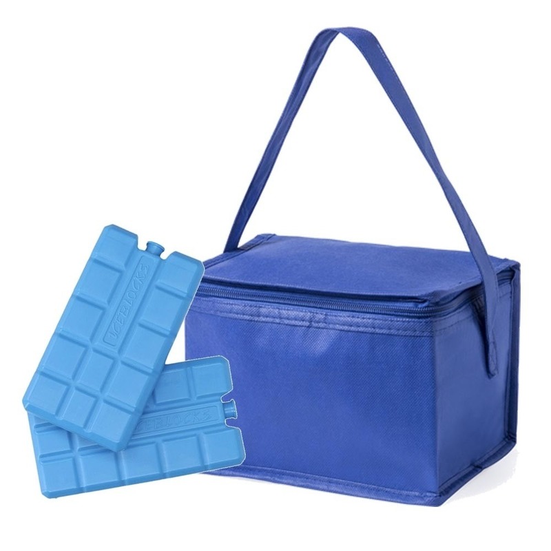 Strand sixpack mini koeltasje blauw inclusief 2 koelelementen