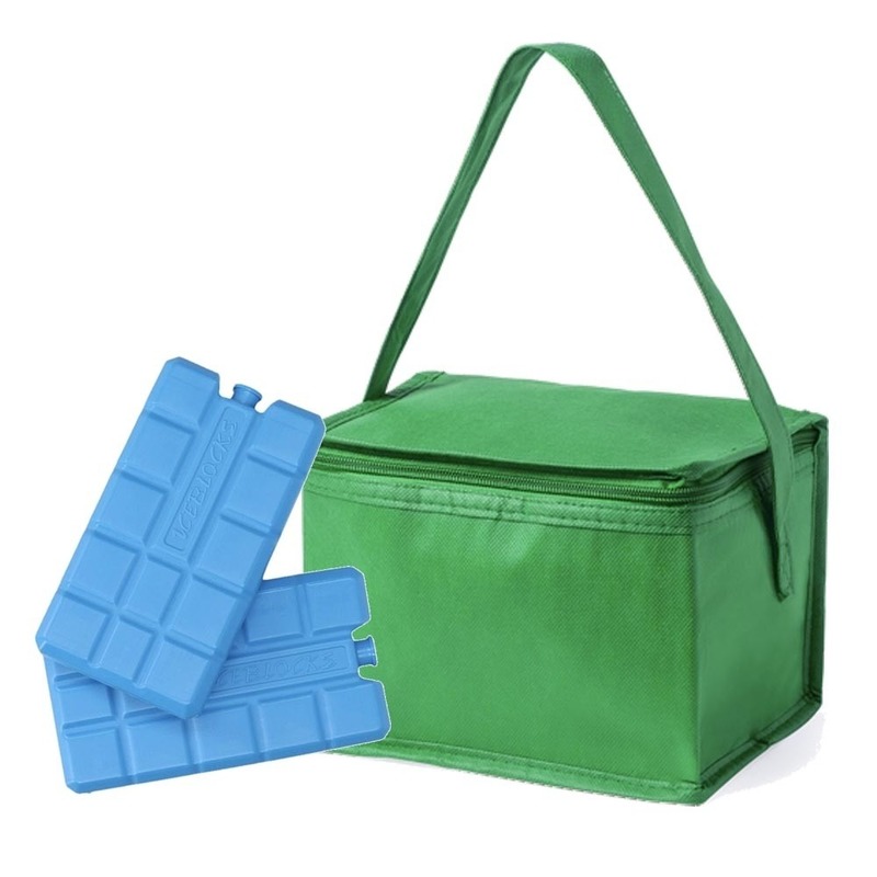 Strand sixpack mini koeltasje groen inclusief 2 koelelementen