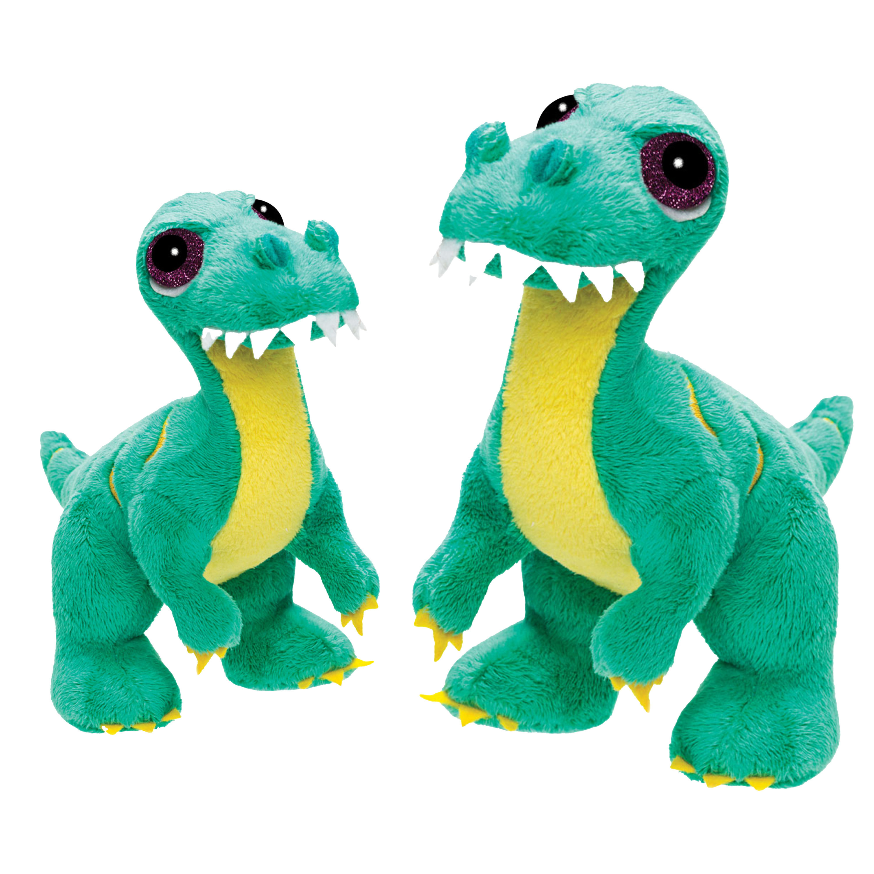 Suki gifts Pluche knuffeldieren set 2x dinosaurus Velociraptors 17 en 24 cm Dino thema